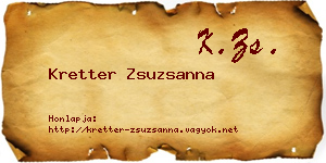 Kretter Zsuzsanna névjegykártya